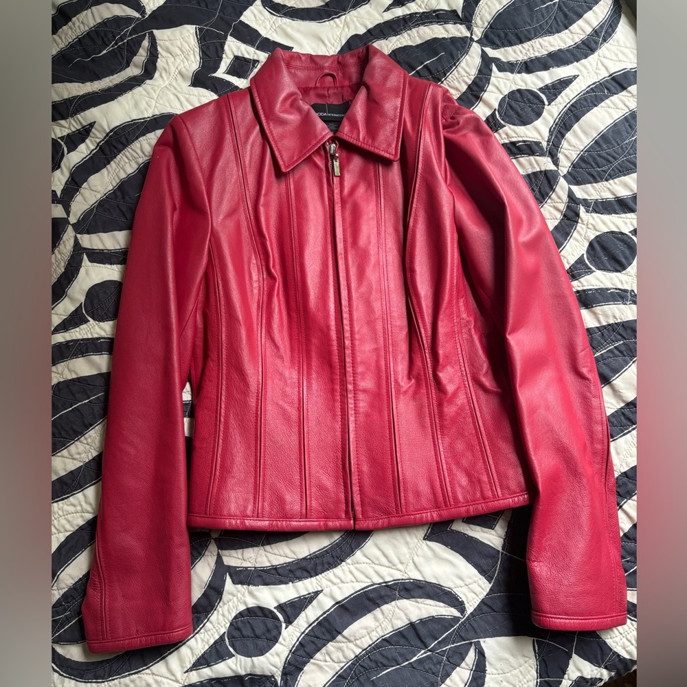 Perfect condition real leather moto jacket